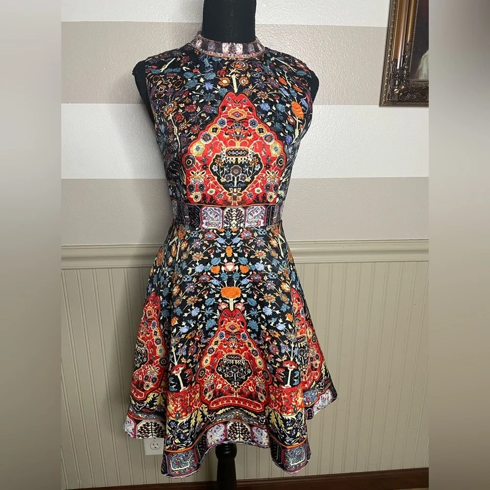 NWOT Vibrant Multicolor Sleeveless Mini Dress - Picture 3 of 15